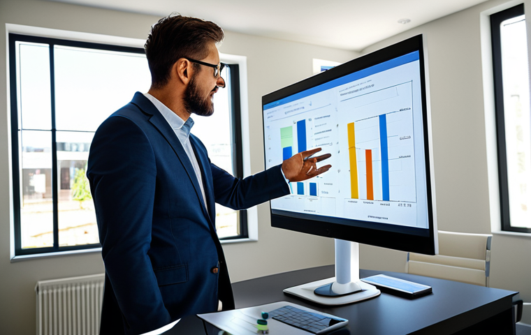 Sustainable Energy Consultant**

"A professional consultant, fully clothed in a modest business casual outfit, is presenting a solar panel and battery storage ROI analysis to a client in a modern, sunlit office. The scene emphasizes data visualization on a large screen showing energy savings. Safe for work, appropriate content, perfect anatomy, natural proportions, professional, family-friendly."

**
