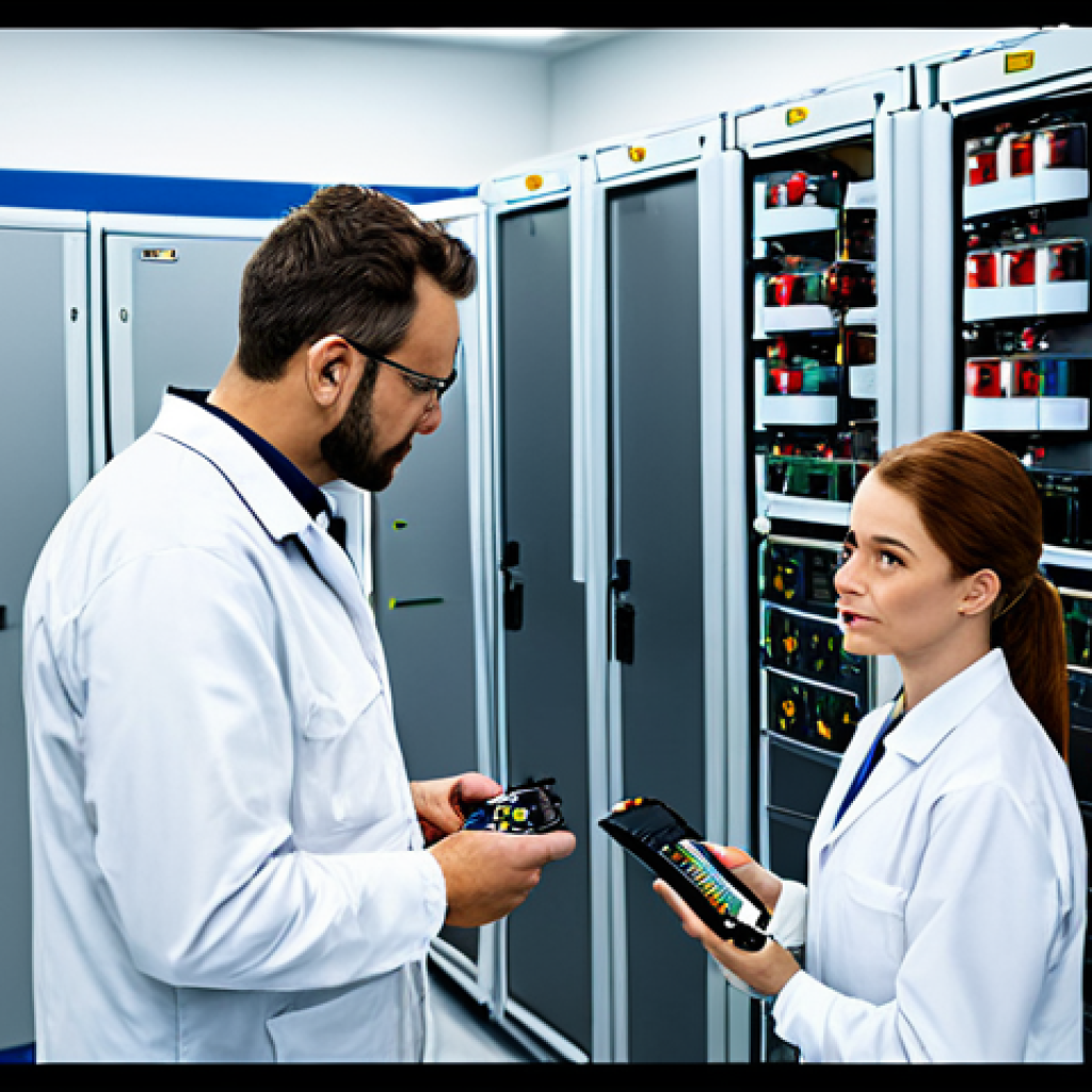 ESS의 안전성 검토 및 인증 기준 - **

"A team of engineers in appropriate work attire, inspecting a fully installed battery energy sto...