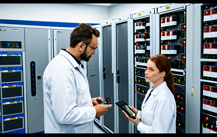 ESS의 안전성 검토 및 인증 기준 - **

"A team of engineers in appropriate work attire, inspecting a fully installed battery energy sto...