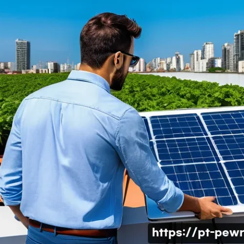 Home 29 ESS와 그리드 파리티의 이해 - A modern Brazilian urban rooftop solar installation integrated with a sleek lithium-ion battery ener...